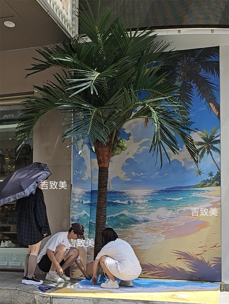 真树杆仿真椰子树配大型叶
