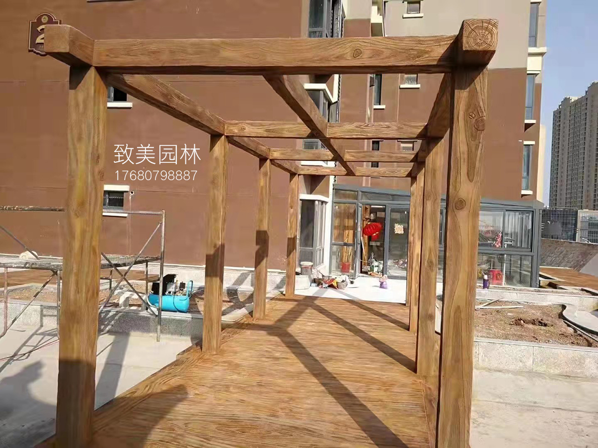 小区水泥仿木护栏