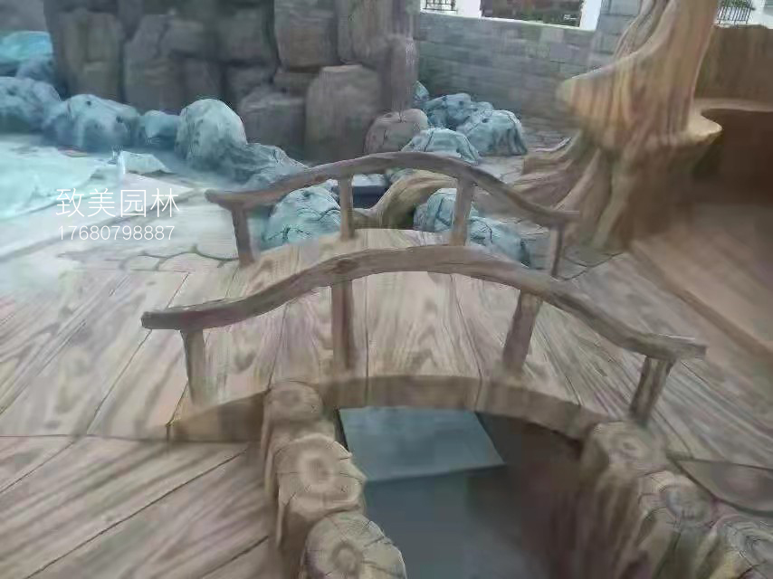 水泥仿木纹艺术护栏拱桥