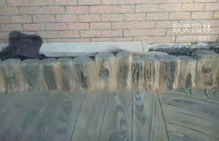 水泥仿木纹艺术围栏制作