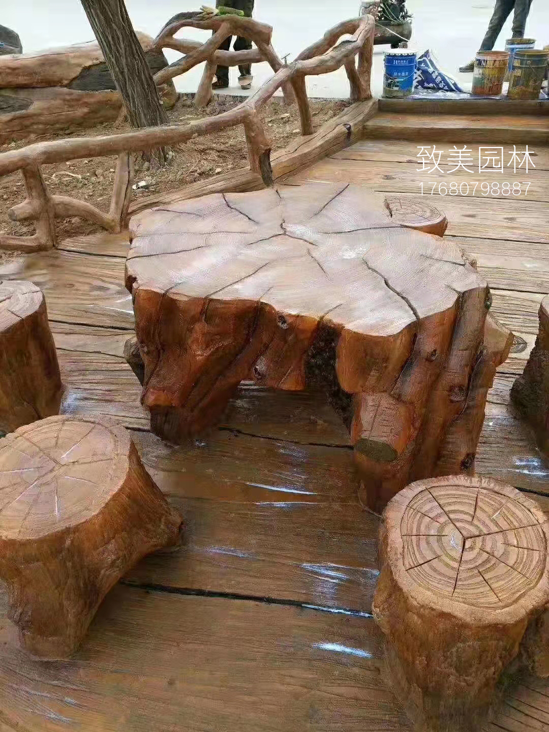 水泥艺术围栏施工