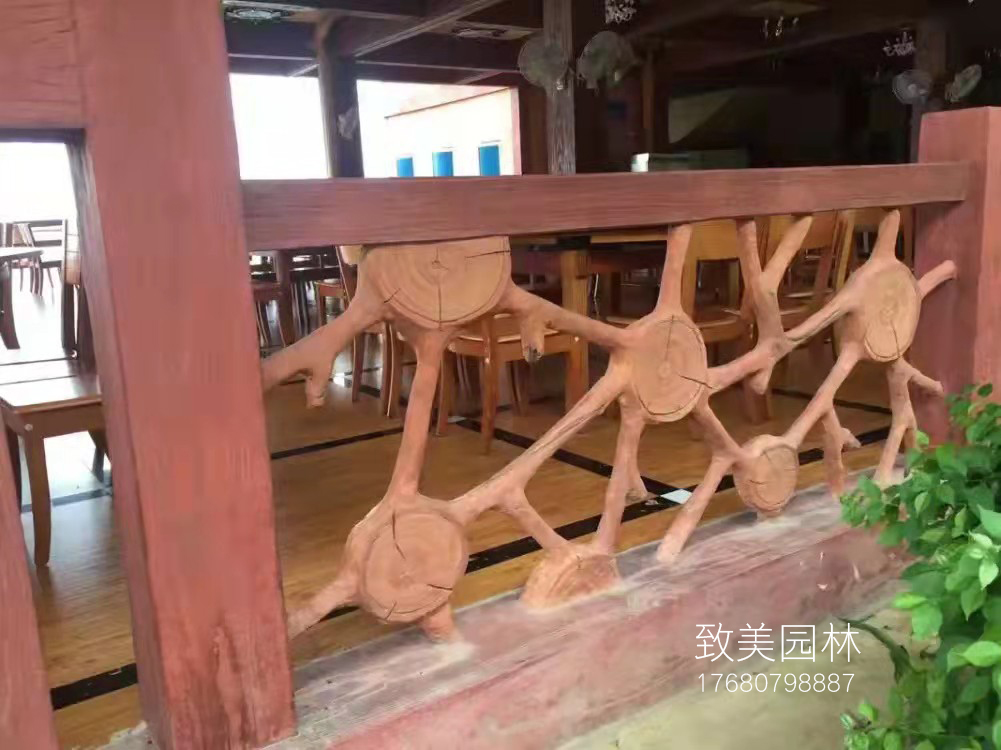 餐饮饭店水泥艺术围栏制作