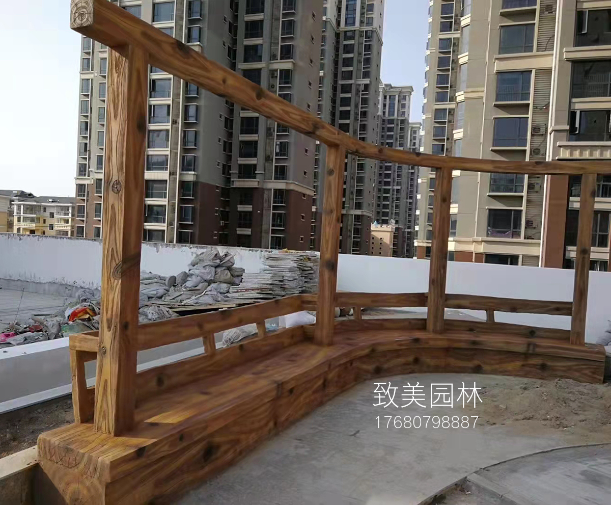 小区仿木护栏杆施工