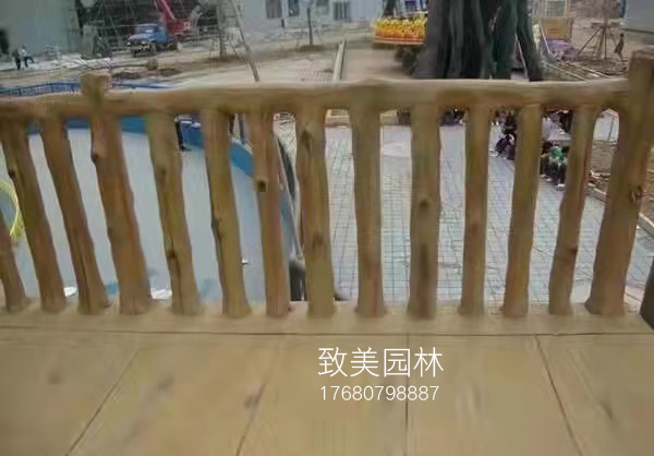 景区水泥仿木护栏制作