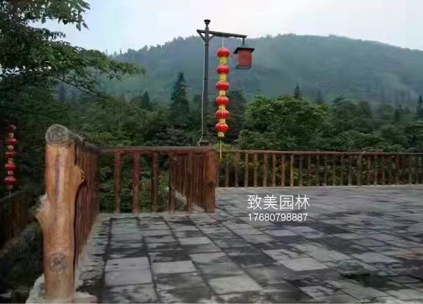 别墅水泥仿木护栏图片