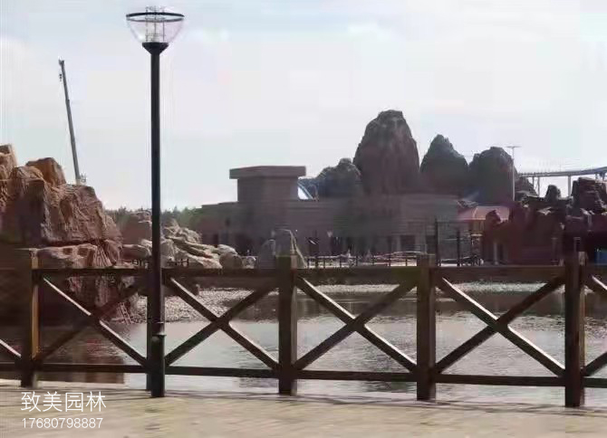 景区水泥仿木护栏简易效果图片