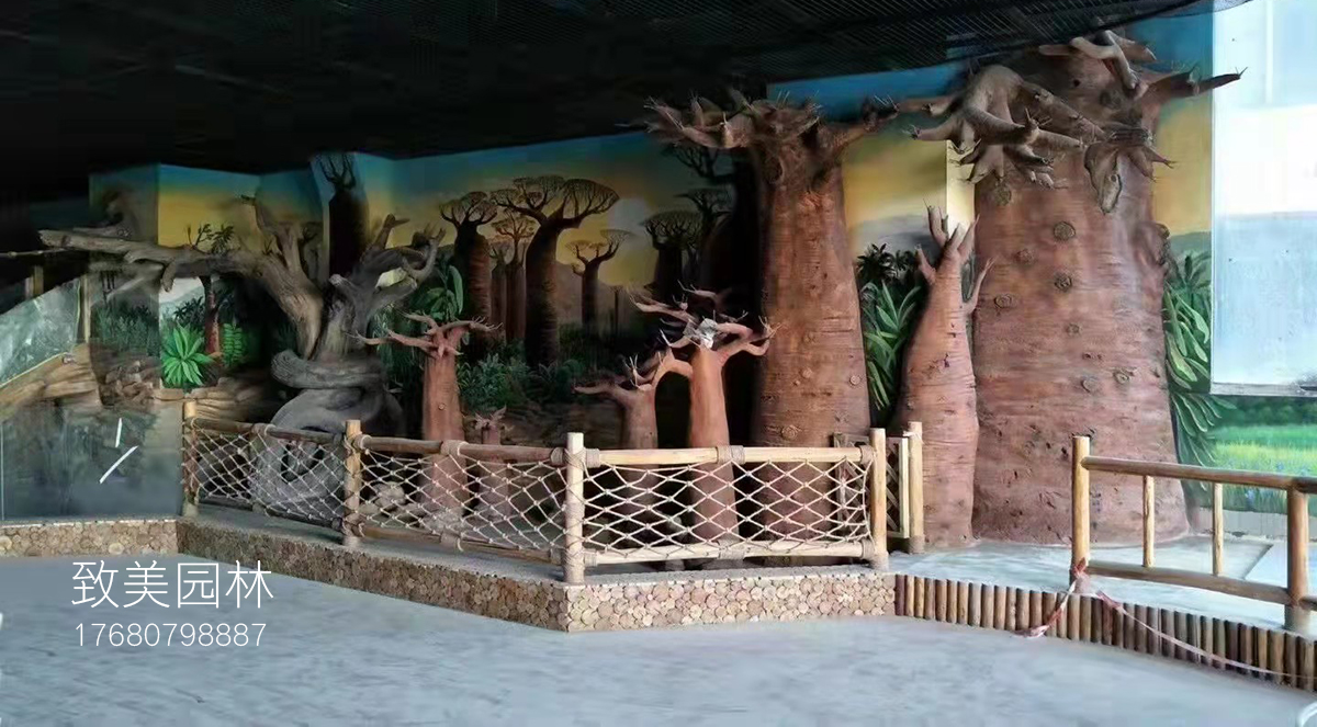 景点造型仿木护栏效果图片