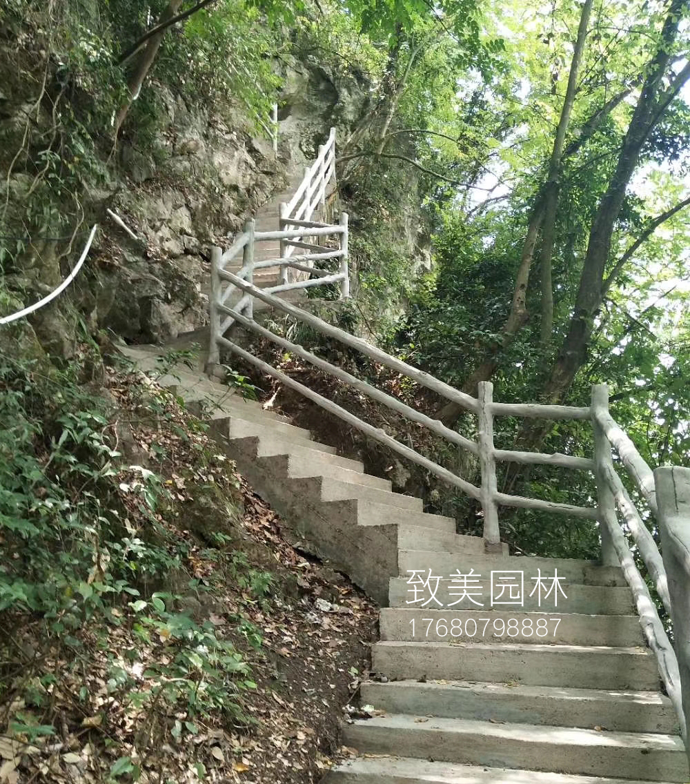 景区水泥仿木艺术围栏制作