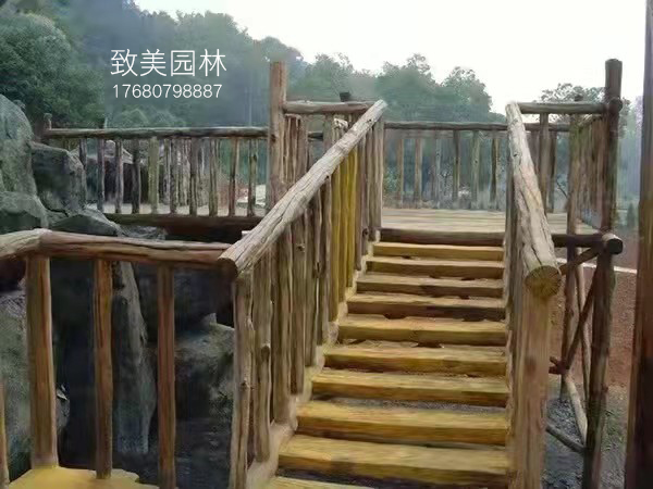 景区仿木护栏施工