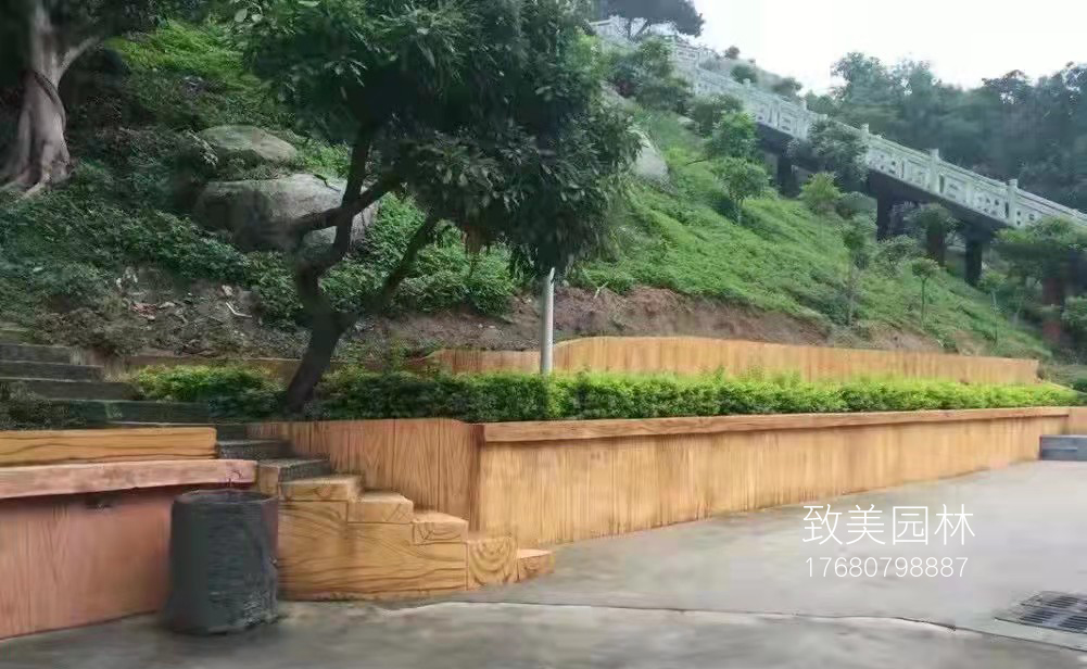 景区仿木纹围栏