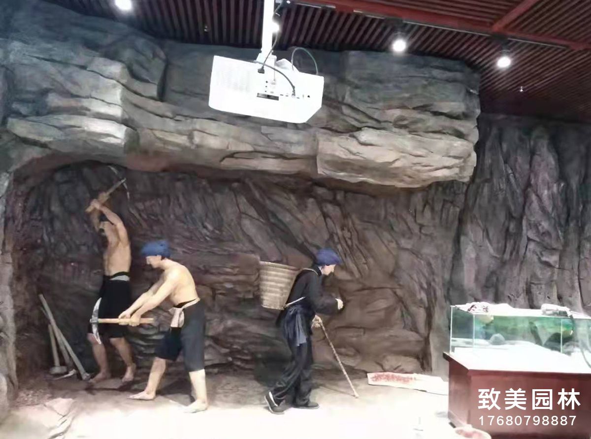 店铺景观仿真假山制作施工照片