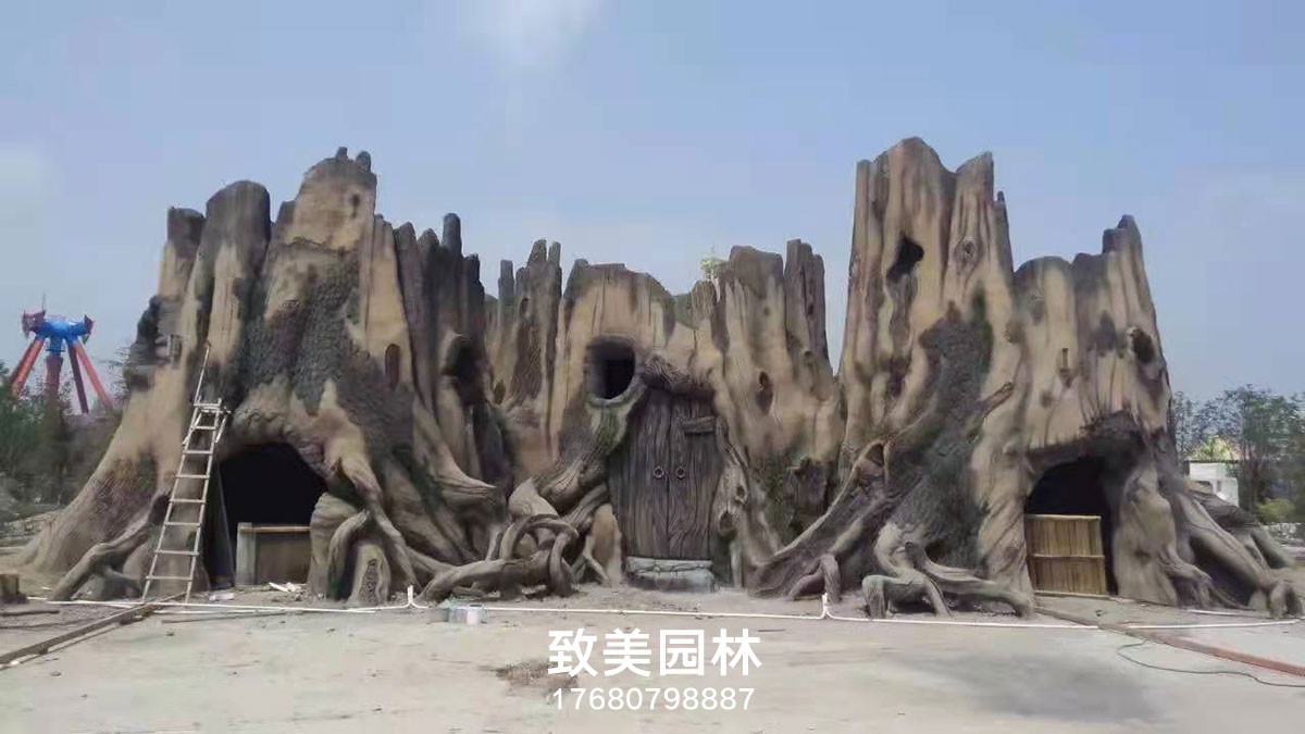 景区假树大门施工