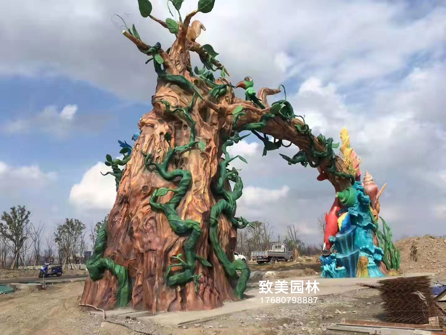 景区仿真树大门3