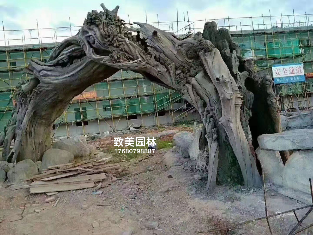 水泥仿真树大门