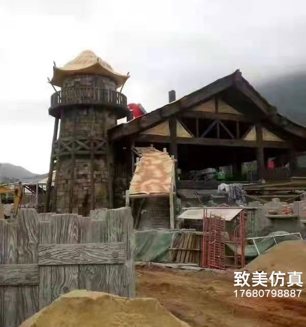 水泥仿木仿古木屋