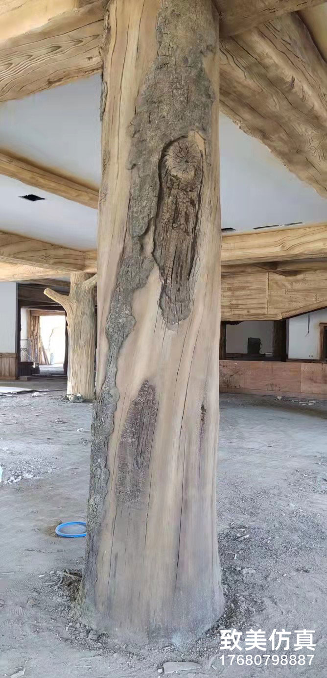 水泥雕刻仿树皮柱子