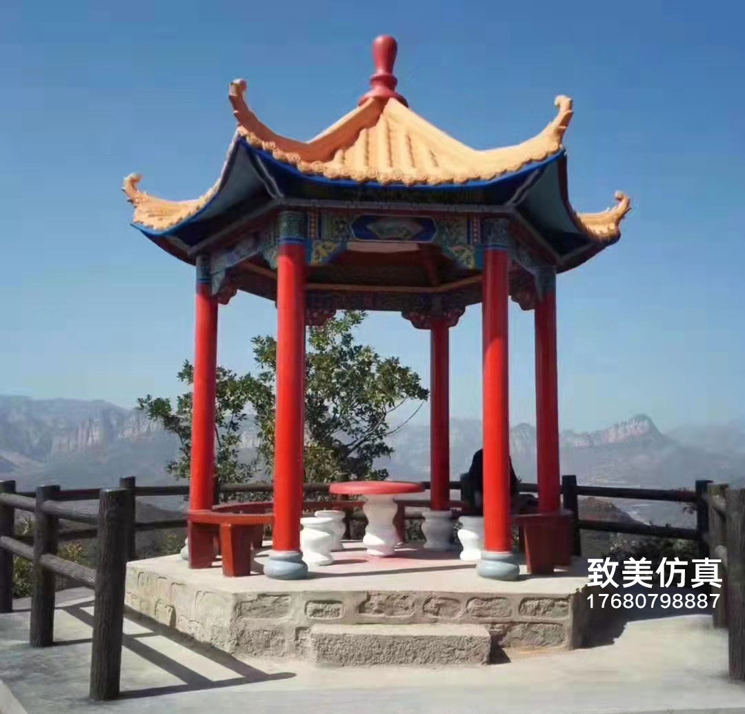 水泥仿石雕凉亭