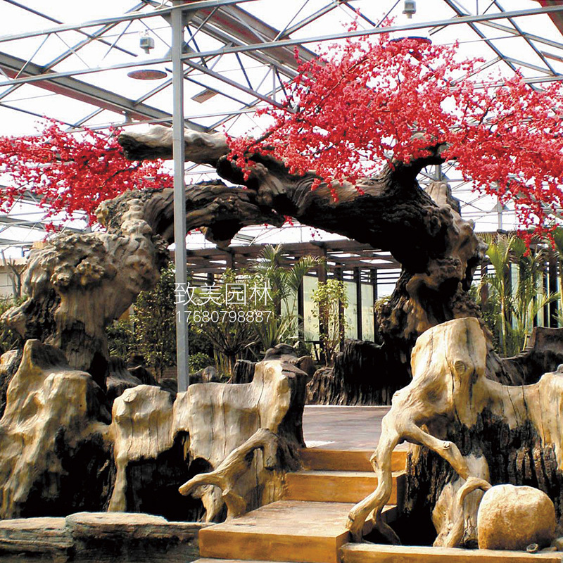 饭庄水泥仿真树老树桩