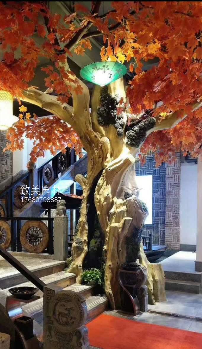 水泥仿真树饭店造景红枫树