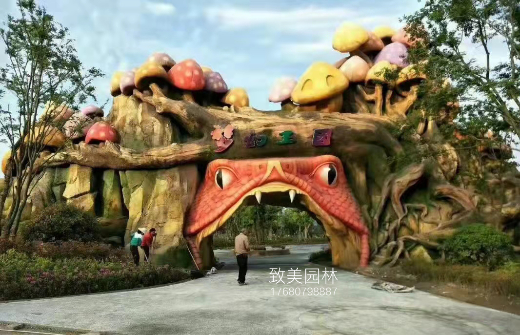 游乐园水泥仿真树大门