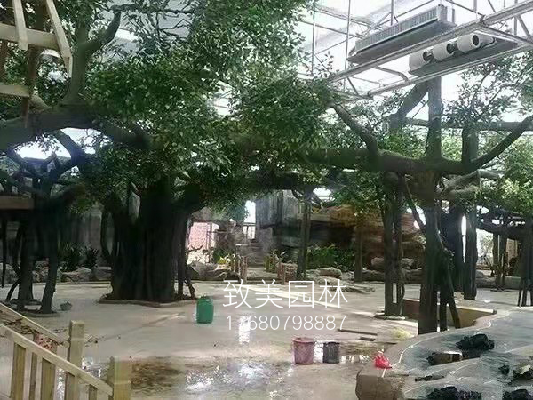 超大型水泥仿真树榕树施工