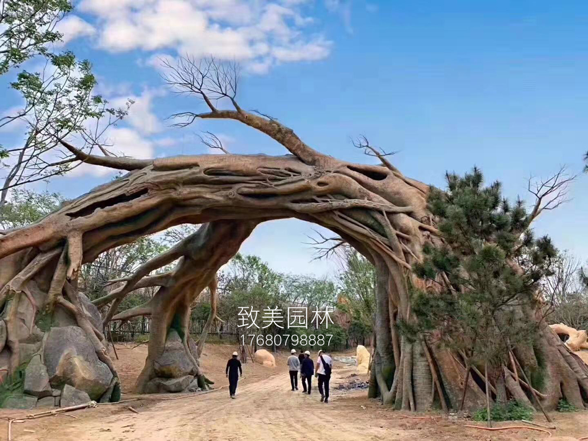 水泥仿真树大门