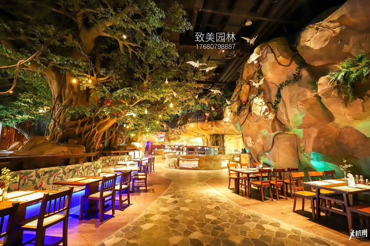 饭店饭庄水泥树大榕树